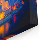 Vibrant Detroit Fountain Night Photography – Colorful Cityscape Wall Art