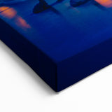 Vibrant Detroit Fountain Night Photography – Colorful Cityscape Wall Art