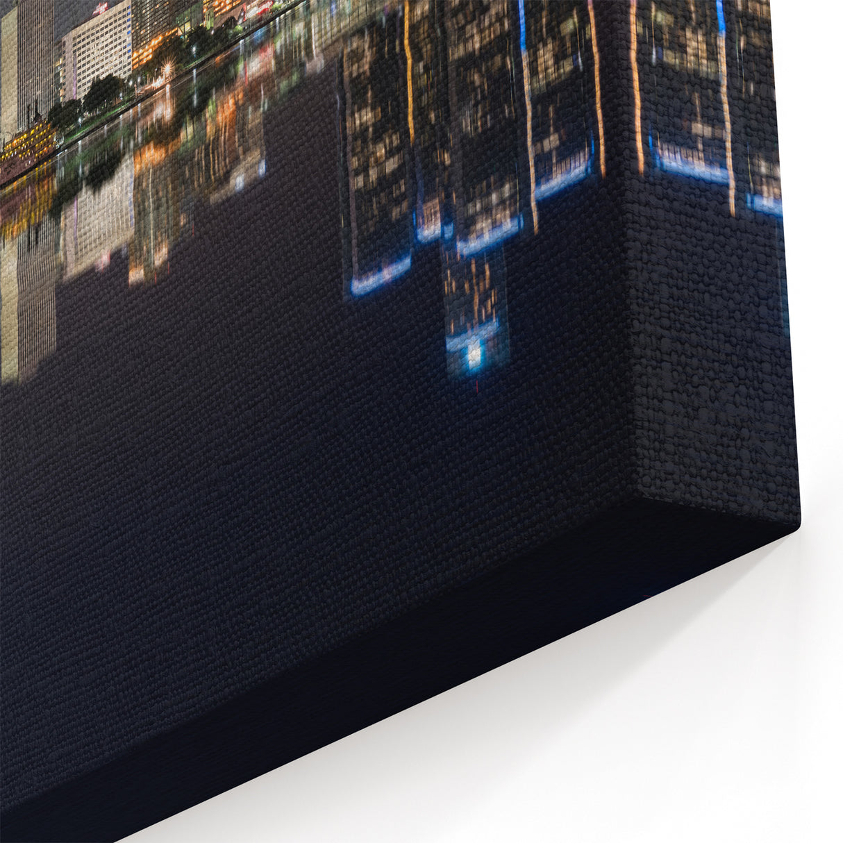 Detroit Skyline at Night – Vibrant Cityscape Reflection Wall Art