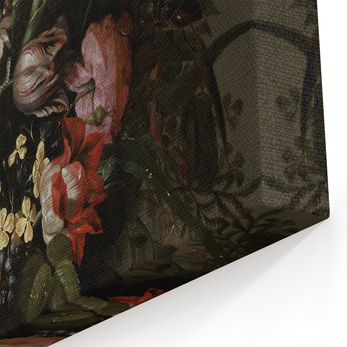 Dark Moody Wall Art - Elegant Floral Arrangement with Rich Dark Tones