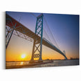 Detroit Bridge at Sunset – Stunning Architectural Wall Art for Home