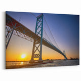 Detroit Bridge at Sunset – Stunning Architectural Wall Art for Home