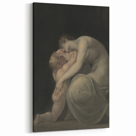 Moody Art Prints - Intimate Embrace in Ethereal Light and Shadows