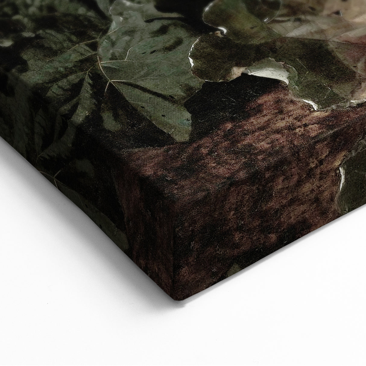 Dark Moody Wall Art - Enchanted Forest Scene with Butterflies & Leaves