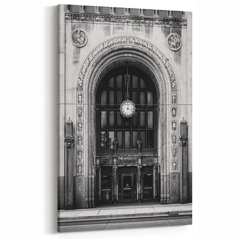 Black and White Detroit Architecture – Elegant City Landmark Wall Art
