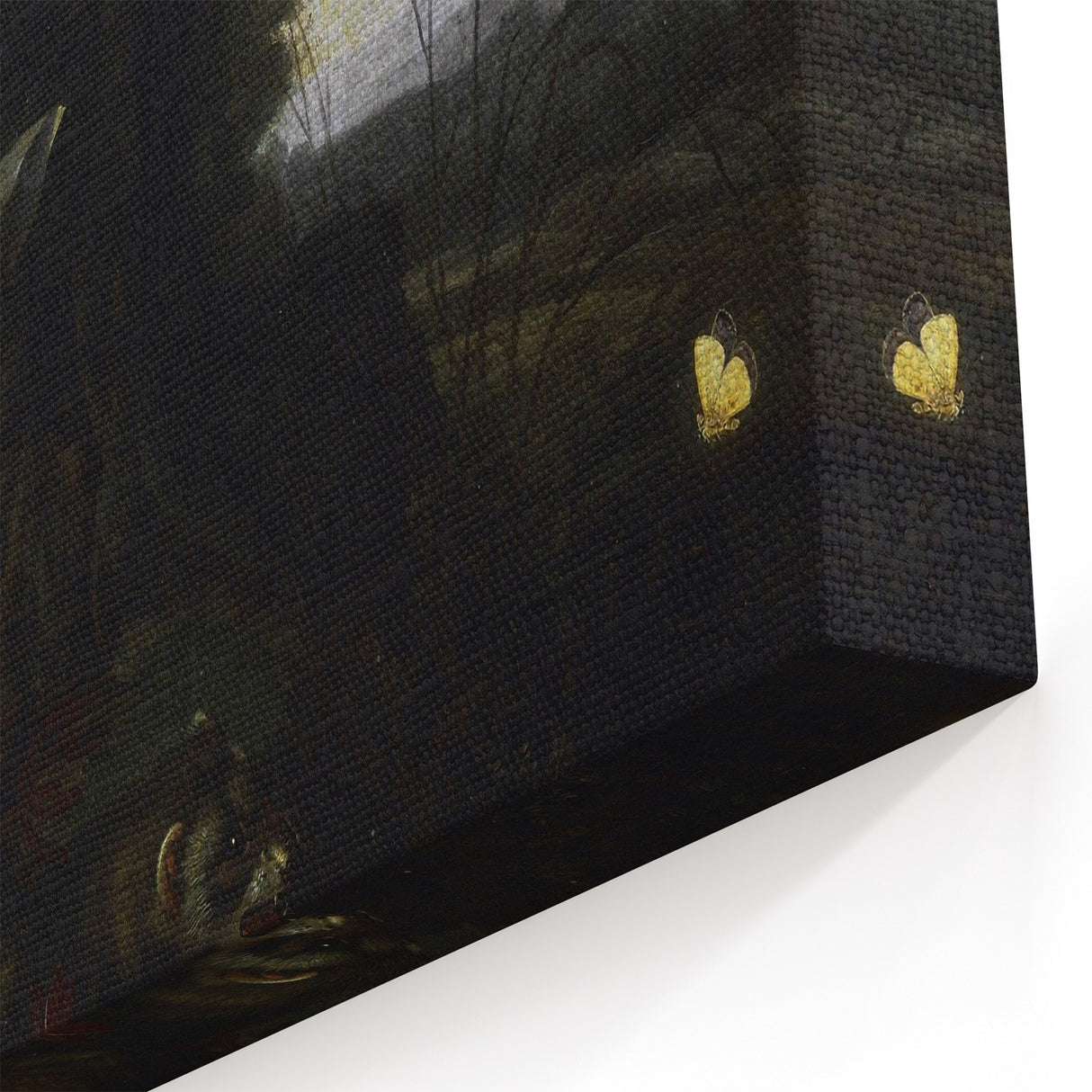 Dark Moody Wall Art - Forest Scene with Butterflies and Woodland Creatures