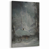 Dark Moody Wall Art - Enigmatic Cabin in Winter - Moody Art Prints