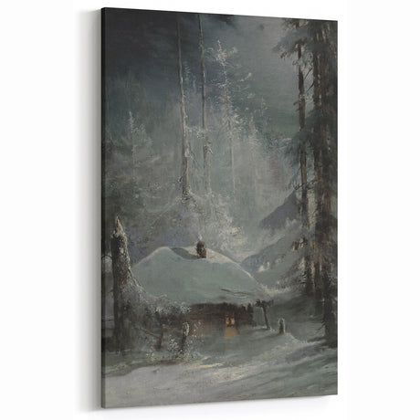 Dark Moody Wall Art - Enigmatic Cabin in Winter - Moody Art Prints