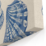 Coastal Wall Art: Blue Seashell Collection - Nautical Oceanic Decor