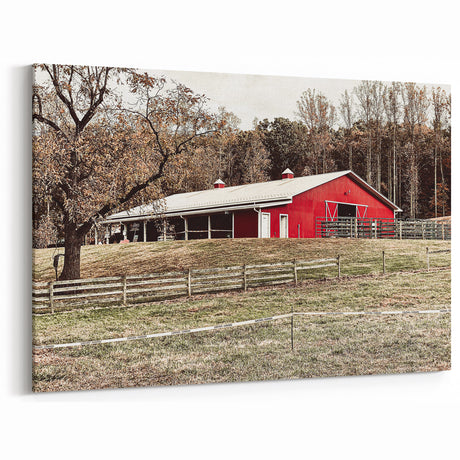 Rustic Red Barn Wall Art – Vintage Farmhouse Country Style Decor