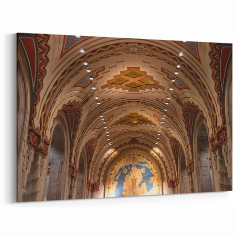 Intricate Detroit Architecture Art – Vibrant Historic Ceiling Wall Art