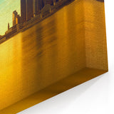 Detroit Skyline at Sunset – Vibrant Golden-Hour Cityscape Wall Art