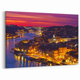 Porto Photography Art - Nighttime Riverside Lights