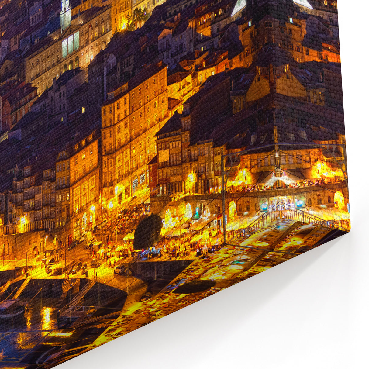 Porto Photography Art - Nighttime Riverside Lights