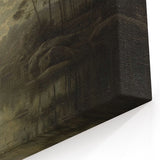 Dark Moody Wall Art - Moonlit Forest Scene with Deer Reflection