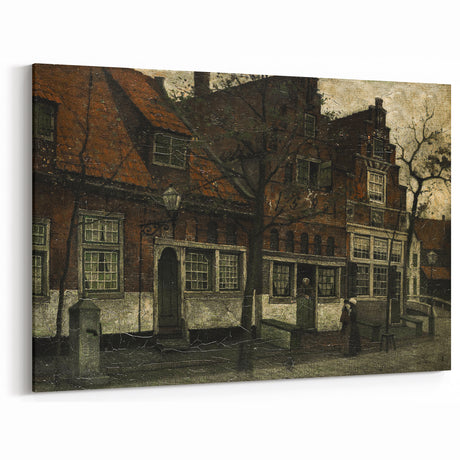 Timeless Dark Prints - Historic Street Scene with Rustic Charm