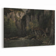 Moody Interior Art - Serene Cliffside Landscape with Deep Forest Tones