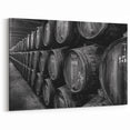 Porto Photography Art - Endless Wine Barrels in Black & White