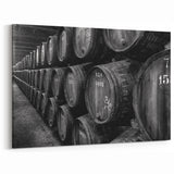 Porto Photography Art - Endless Wine Barrels in Black & White