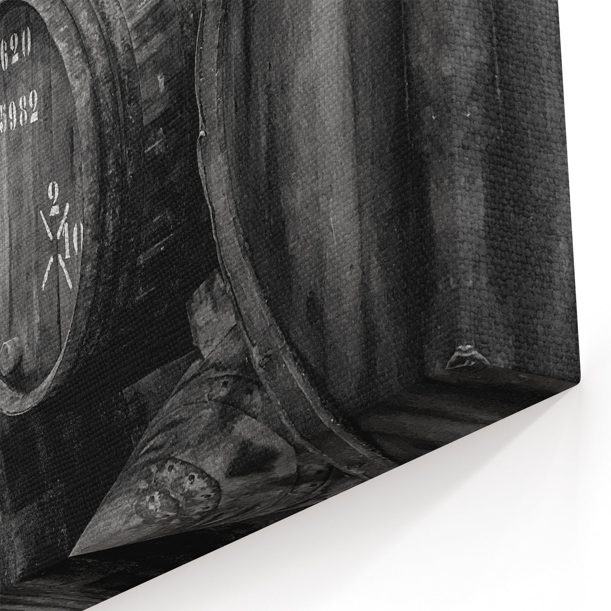 Porto Photography Art - Endless Wine Barrels in Black & White