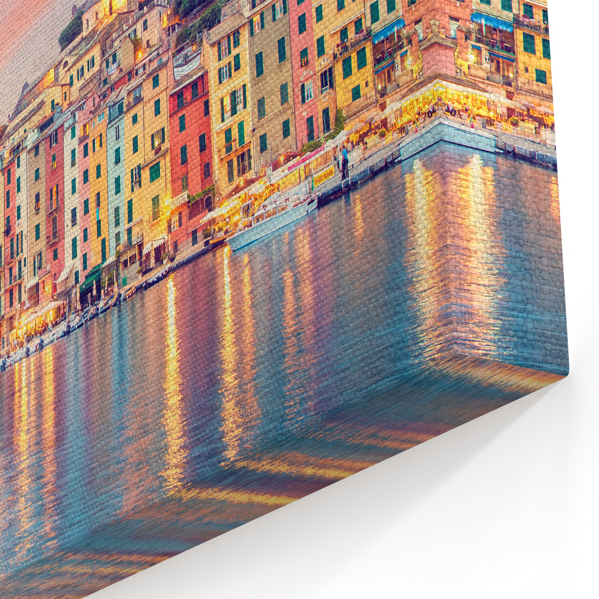 Porto Canvas Art - Colorful Harbor at Sunset