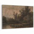 Moody Interior Art - Tranquil Forest Landscape with Water Reflection