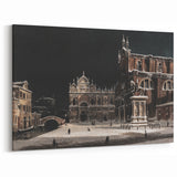 Moody Venetian Nightscape Wall Art - Dark Cityscape for Interior Decor