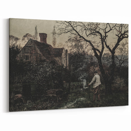 Timeless Rural Cottage Scene - Dark Moody Art for Interior Elegance