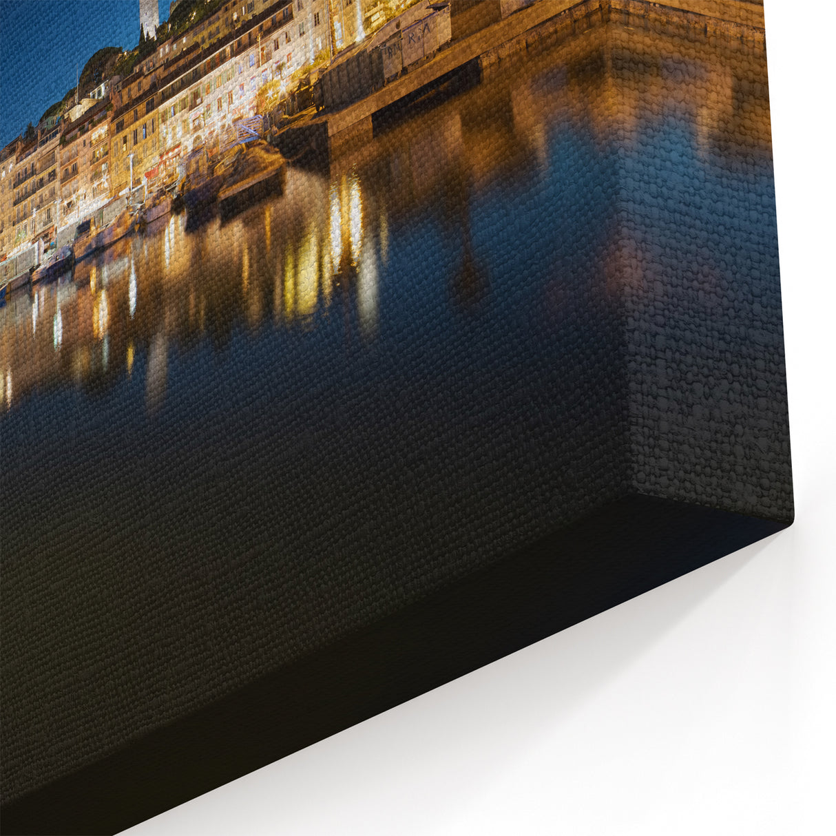 Porto Wall Art - Scenic Porto Cityscape with Boats at Night Canvas Print