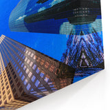 Houston Skyline Canvas - Vibrant Blue Sky and Texas Cityscape Photography