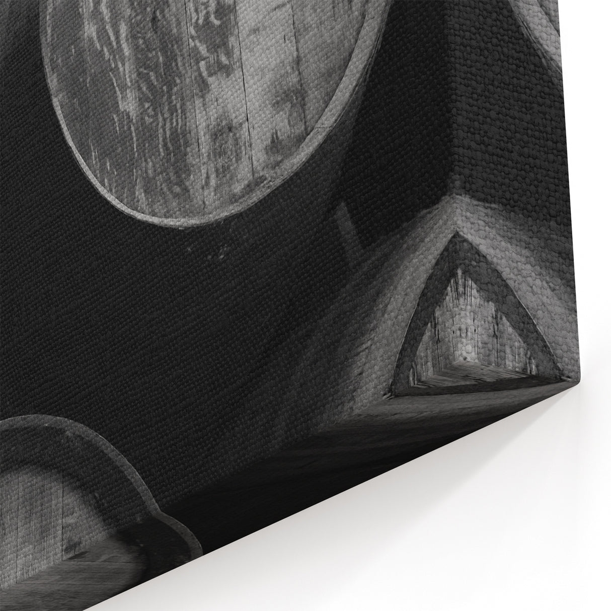 Porto Canvas Art - Rustic Wooden Barrels in Monochrome Photography Print