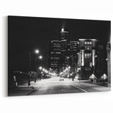 Detroit Canvas Print - Dramatic Nighttime Detroit Cityscape Art