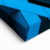 Houston Canvas Art - Abstract Texas Cityscape with Blue and Yellow Facade