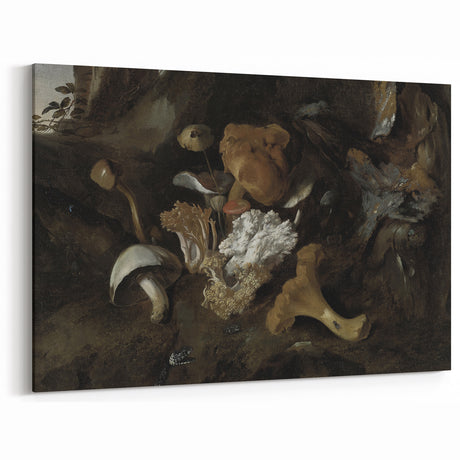 Dark Moody Mushroom Still Life - Atmospheric Botanical Wall Art Decor