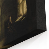 Dark Moody Scholar Scene - Atmospheric Study Room Wall Art Decor
