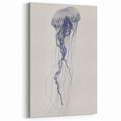 Intricate Jellyfish Coastal Wall Art - Nautical Ocean Decor Print