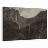 Dark Moody Wall Art: Dramatic Mountain Waterfall - Moody Art Print