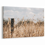 Farmhouse Wall Art: Rustic Fence in Wheat Field - Country Style Decor