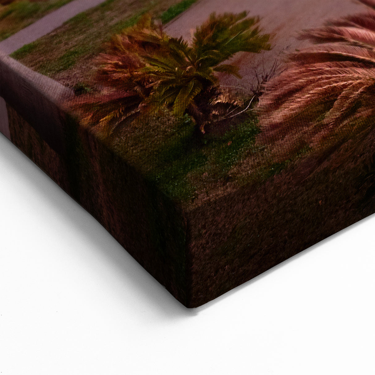 Houston Wall Art - Serene Waterfront Sunset with Piers and Palm Trees