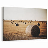 Farmhouse Wall Art: Hay Bales in Field - Rustic Country Decor