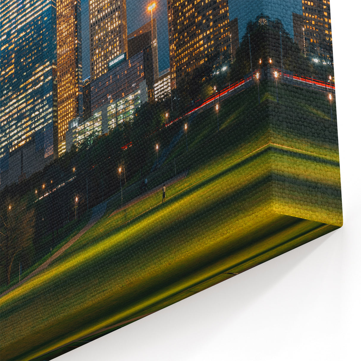 Houston Skyline Canvas - Texas Cityscape at Night with Glowing Lights