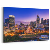 Nashville Skyline and Downtown Lights - Vibrant Cityscape Wall Art