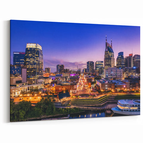Nashville Skyline and Downtown Lights - Vibrant Cityscape Wall Art
