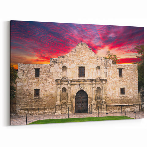 San Antonio Wall Art - Alamo Sunset Scene Texas Cityscapes on Canvas