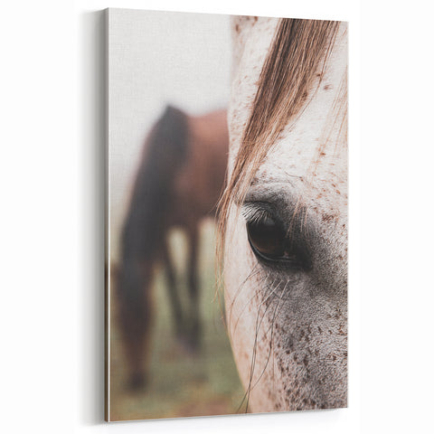 Rustic Wall Art - Horse Close-Up Farmhouse Decor for Rustic Homes