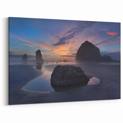 Haystack Rock Canvas Prints - Twilight Scenic Oregon Coast Wall Art