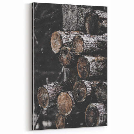 Rustic Wall Art - Stacked Logs Farmhouse Decor for Cozy Rustic Homes