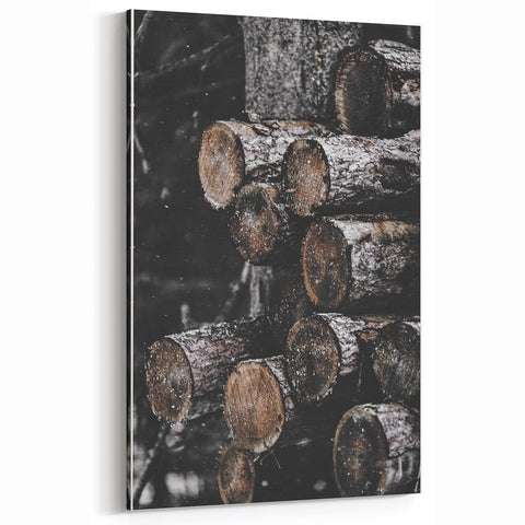 Rustic Wall Art - Stacked Logs Farmhouse Decor for Cozy Rustic Homes