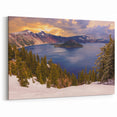 Wizard Island Framed Prints - Crater Lake Sunset Wall Art