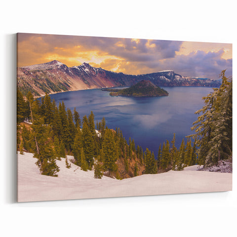 Wizard Island Framed Prints - Crater Lake Sunset Wall Art